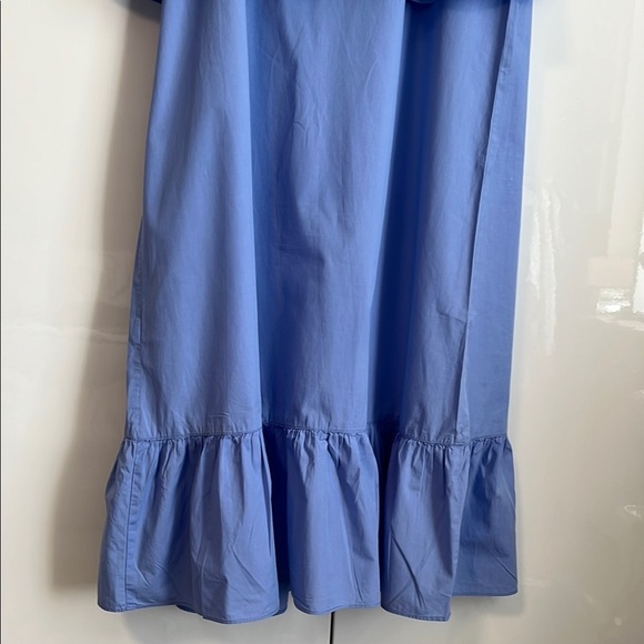 KAZO Blue Ruffle Midi Cotton Summer Dress, Size L - Picture 11 of 11